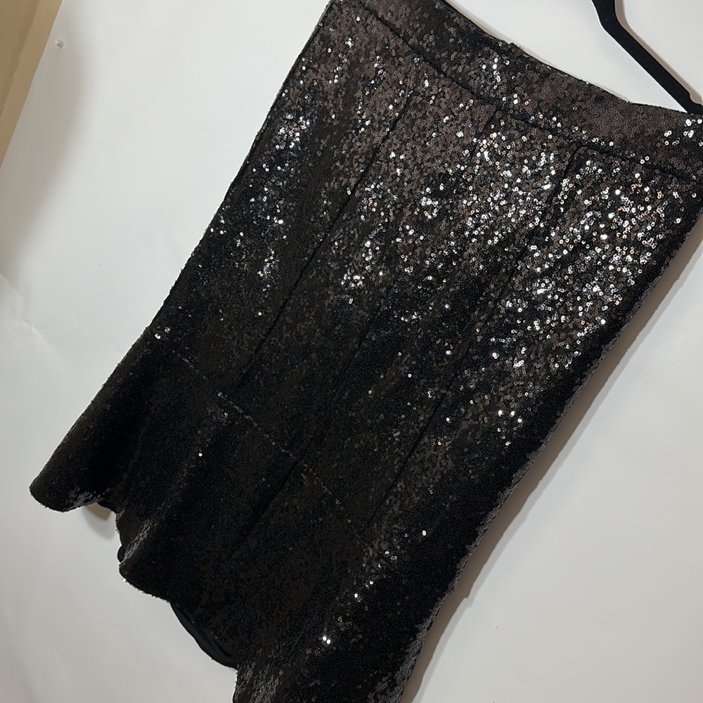 Torrid 14 SYLVIA MOLLIE TRUMPET MIDI SKIRT - PONTE SEQUIN BLACK - Picture 5 of 9